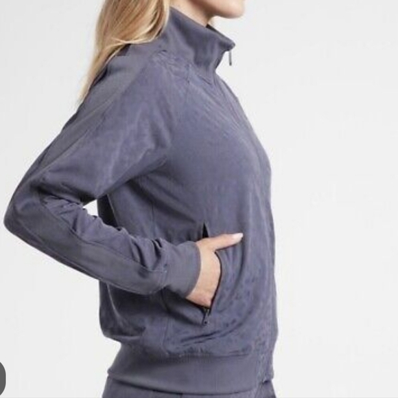 Athleta Brooklyn Bomber Track Jacket 3X Leopard Violet - Picture 2 of 14